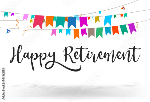 Happy Retirement lettering card, banner design