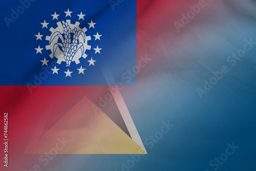 Myanmar and Saint Lucia state flag international negotiation LCA MMR photo