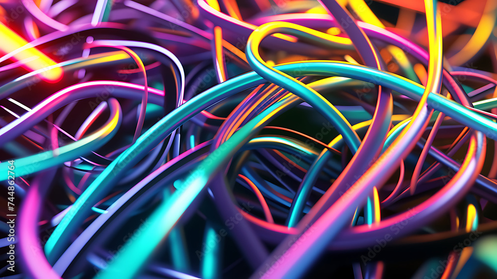 3d rendered abstract twisted spiral colored lines. background 3d rendered abstract twisted spiral colored lines. background