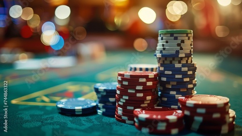 a stack of poker chips