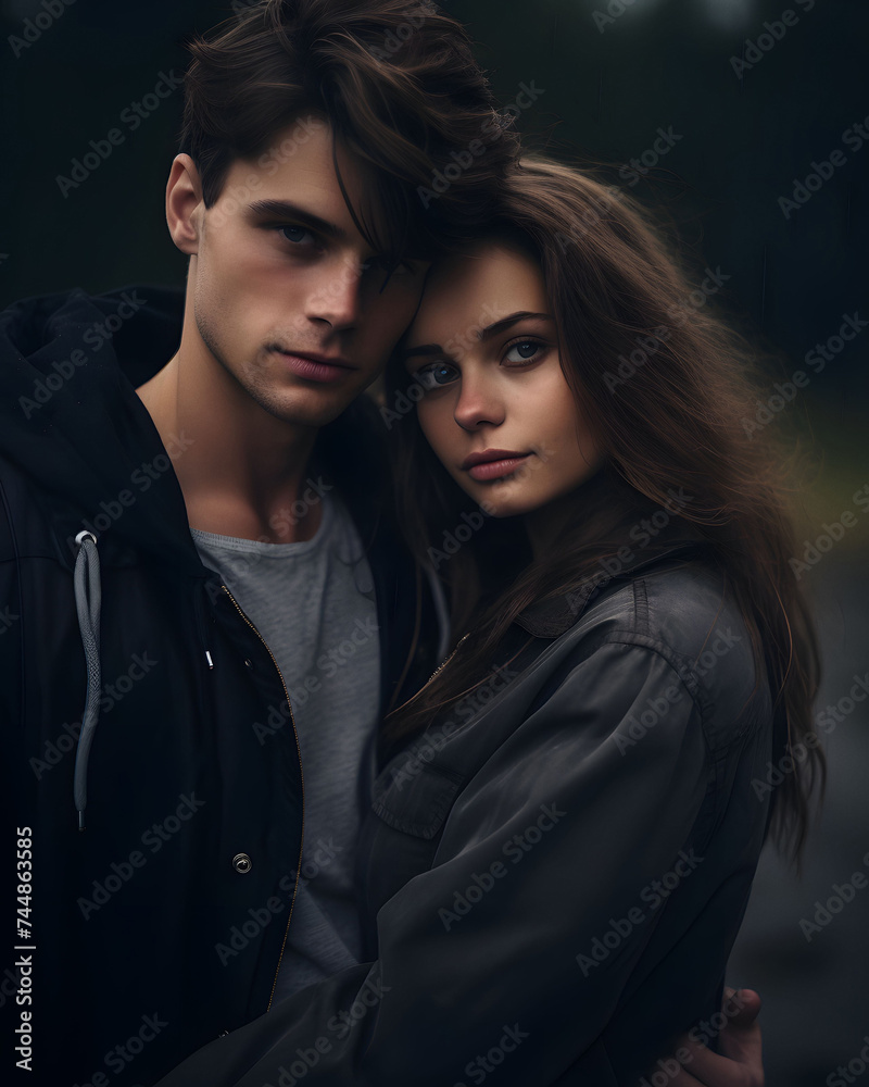 Dark and emotional couple portrait Dark and emotional couple portrait