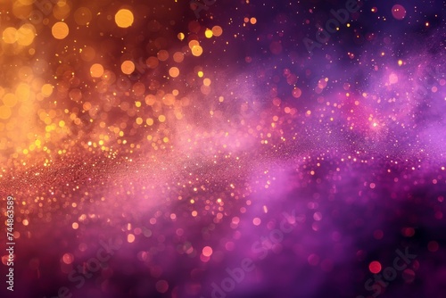 shiny purple and golden background with bokeh for various use