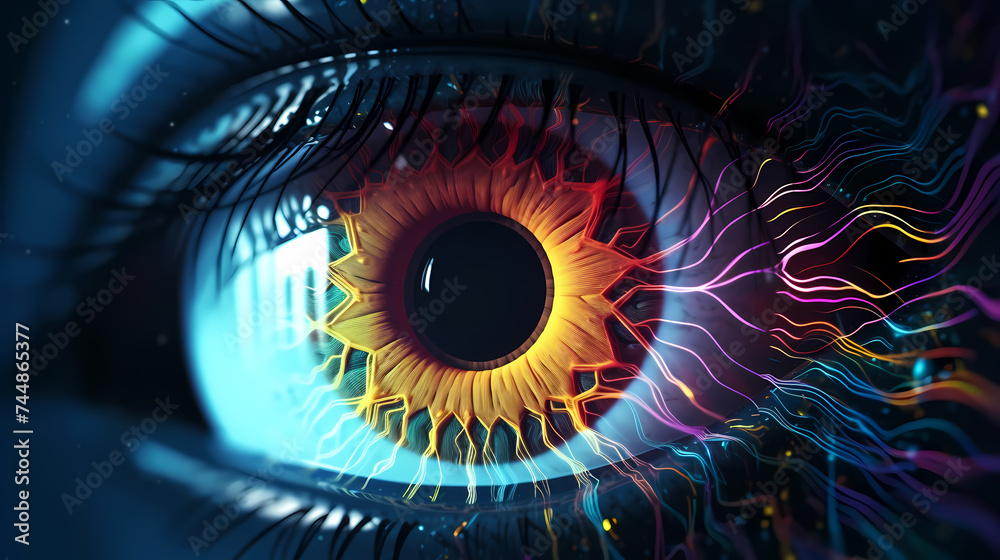 Close-up of eyeball on dark background Close-up of eyeball on dark background