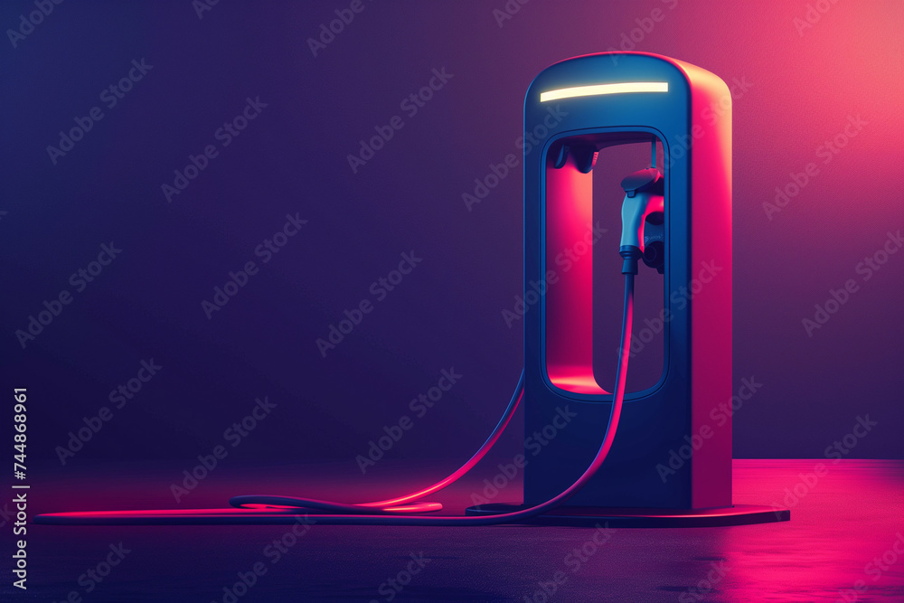A minimalist EV charger illustration