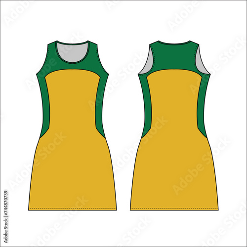 Women Sleeveless Tank top Sports t-shirt Jersey design concept Illustration Vector suitable for girls and Ladies for Soccer, netball, Football, badminton , tennis, Volleyball jersey.