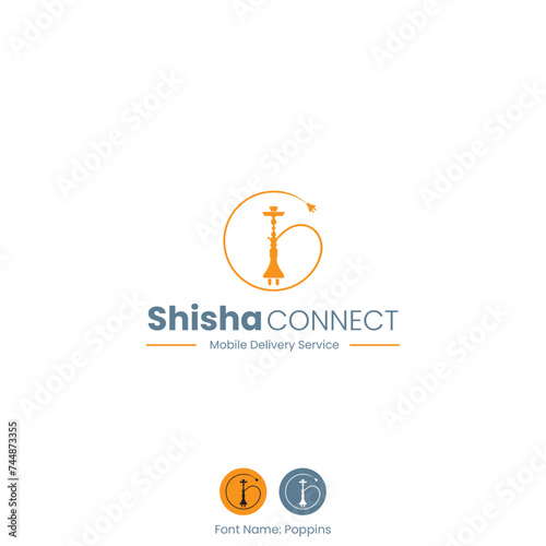 Shisha Connect, Mobile Delivery Service, abstract logo design, design, logo for a company