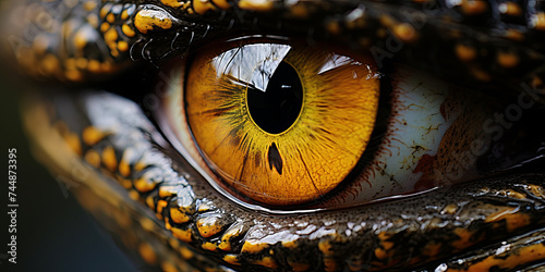 A Close Examination Captures The Alligator's Skin in Exquisite Detail, Showcasing a Macro Assem