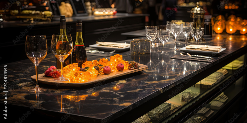 A Serne Evening City Serving as the Perfect Backdrop for the Kitchen Countertop Featurn an Att A Serne Evening City Serving as the Perfect Backdrop for the Kitchen Countertop Featurn an Att