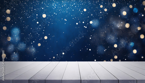 sky with stars and wooden platform
