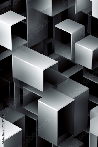 Abstract Silver Squares design background