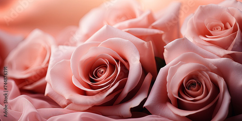 The delicate petals of a rose  each one unfolding to reveal its soft  velvety texture and sweet