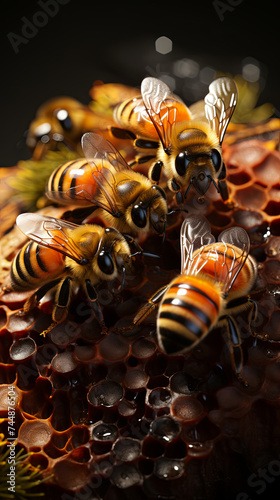 The intricate architecture of a beehive, each hexagonal cell a testament to the collaborative e