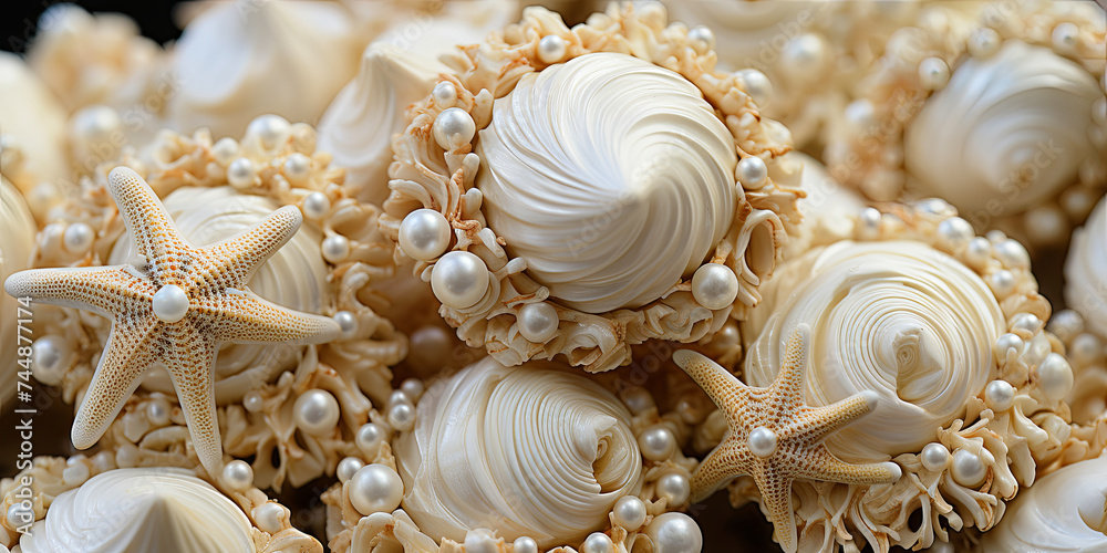 The mesmerizing spiral of a seashell, its intricate chambers and ridges a testament to the wonde The mesmerizing spiral of a seashell, its intricate chambers and ridges a testament to the wonde