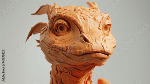 Detailed sculpture of a fictional reptilian creature photo