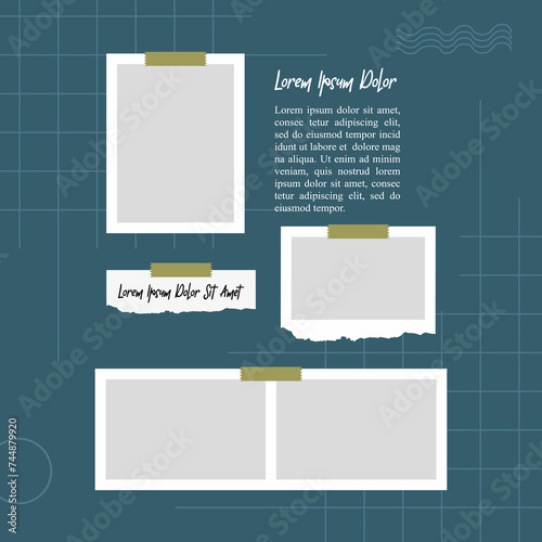 Pictures or photos frame collage abstract photo frames and digital photo wall template