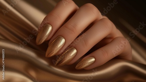 Wallpaper Mural Golden manicure. Generative AI Torontodigital.ca