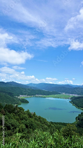 Fototapeta Naklejka Na Ścianę i Meble -  賤ヶ岳山頂からの余呉湖の風景