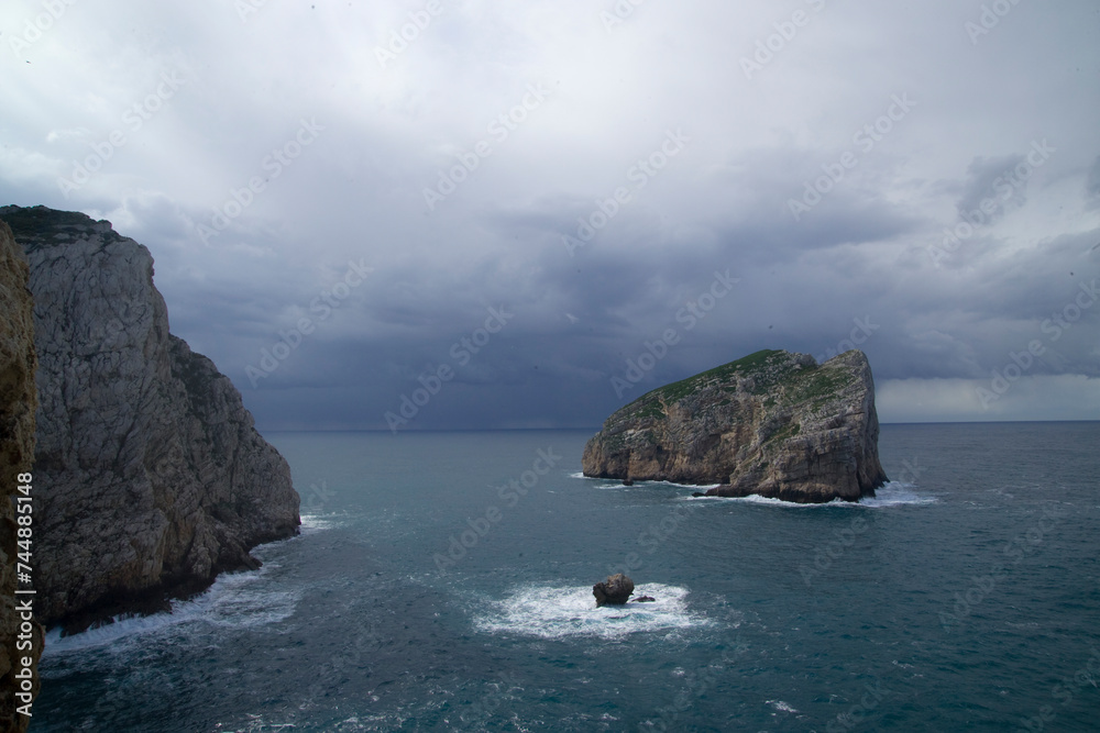 Storm on Foradada Island. Alghero. SS. Italy. Sardinia