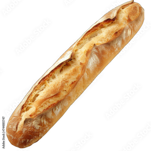 French baguette bread, isolated on white 