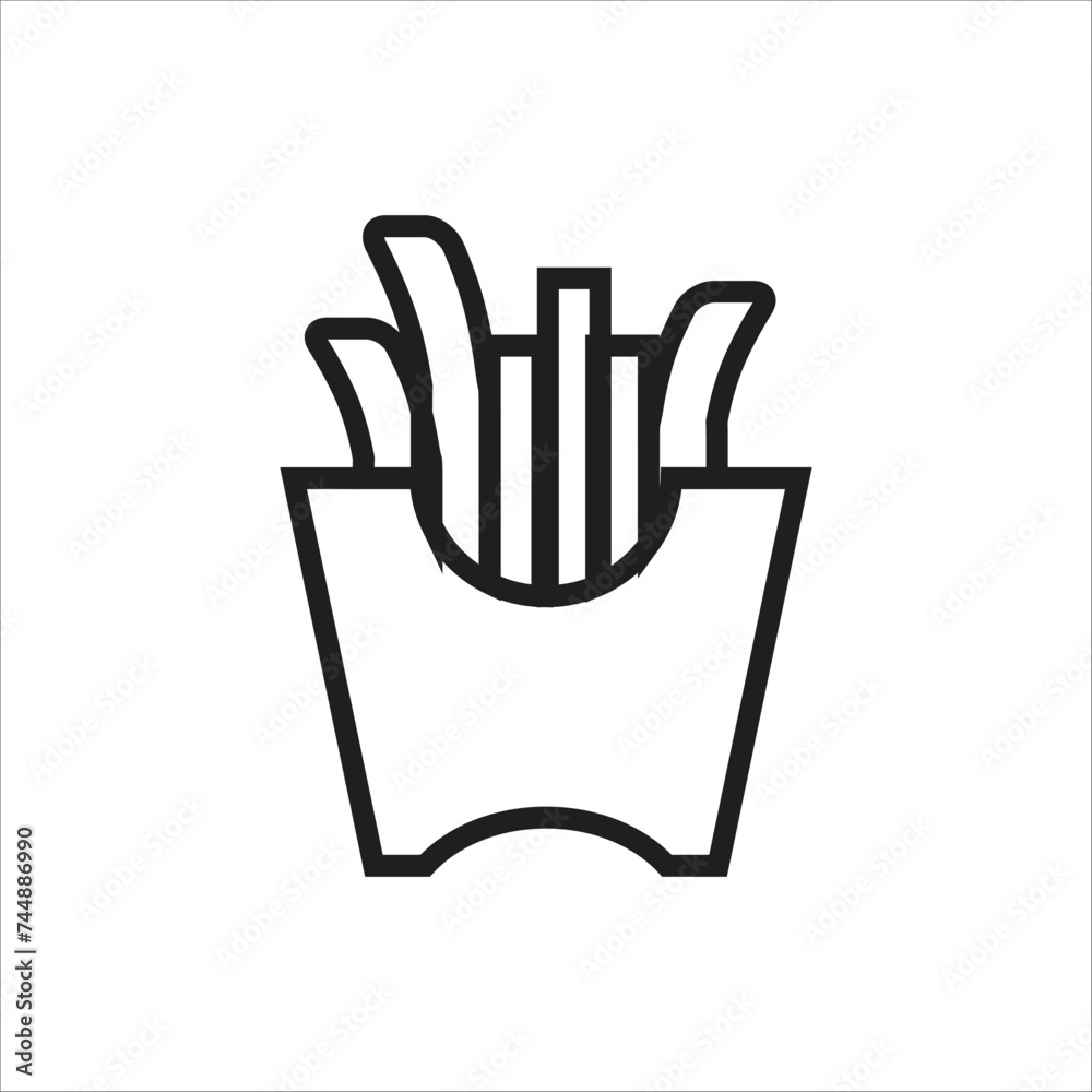 Fototapeta premium french fries vector icon line template