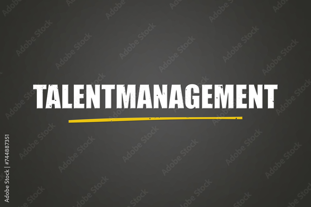 Talentmanagement. Eine schwarze Tafel mit weissem Text. Illustration mit Grunge Textstil. Talentmanagement. Eine schwarze Tafel mit weissem Text. Illustration mit Grunge Textstil.