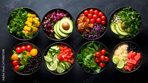 Diverse Collection of Colorful and Nutritious Gluten-Free Salads – Perfect for Health Conscious Individuals