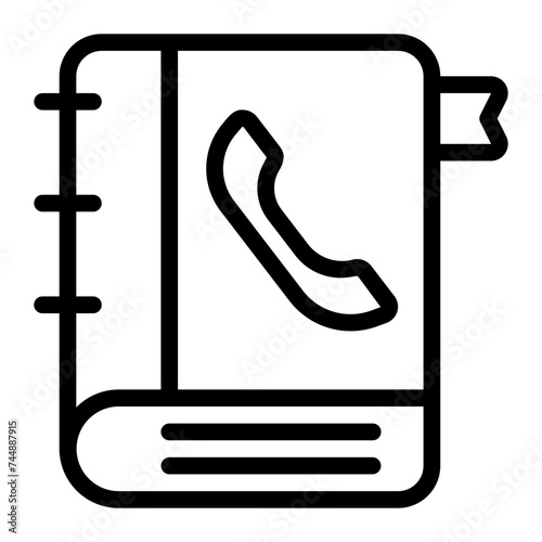 phone book line icon