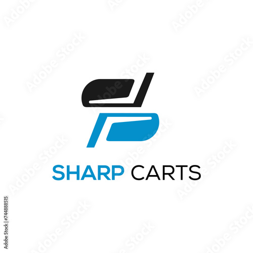 Modern SC letter Sharp Carts logo design (ID: 744888515)