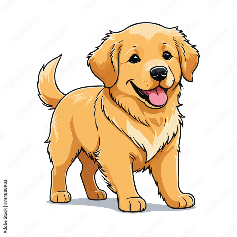 Cute Golden Retriever Puppy Dog Cartoon Vector Illustration Cute Golden Retriever Puppy Dog Cartoon Vector Illustration