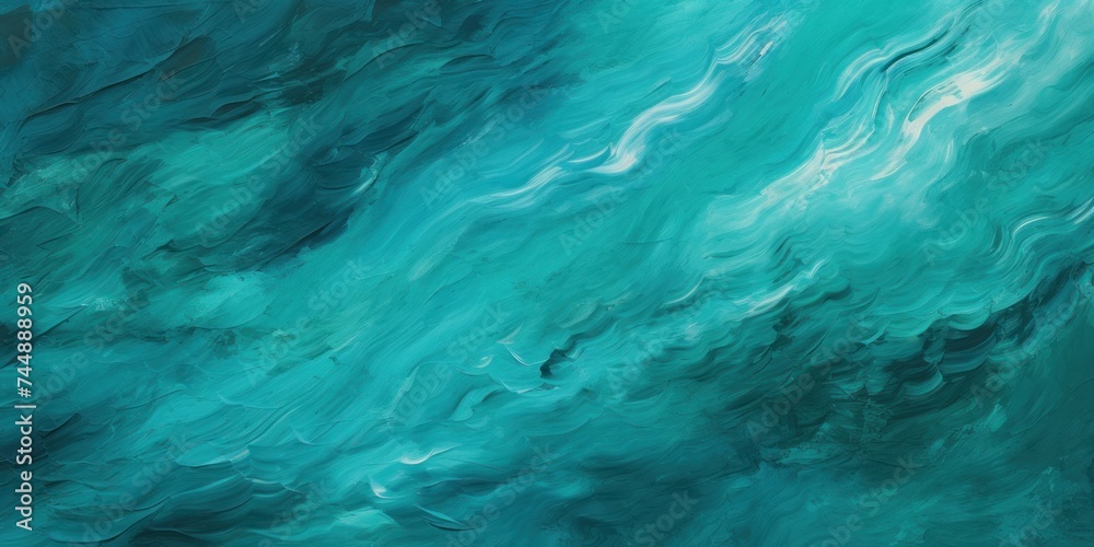 Abstract teal oil paint brushstrokes texture pattern contemporary painting wallpaper background