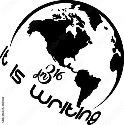 world map icon, christian art, it is writing, john 3:16, christian design, world map christian design