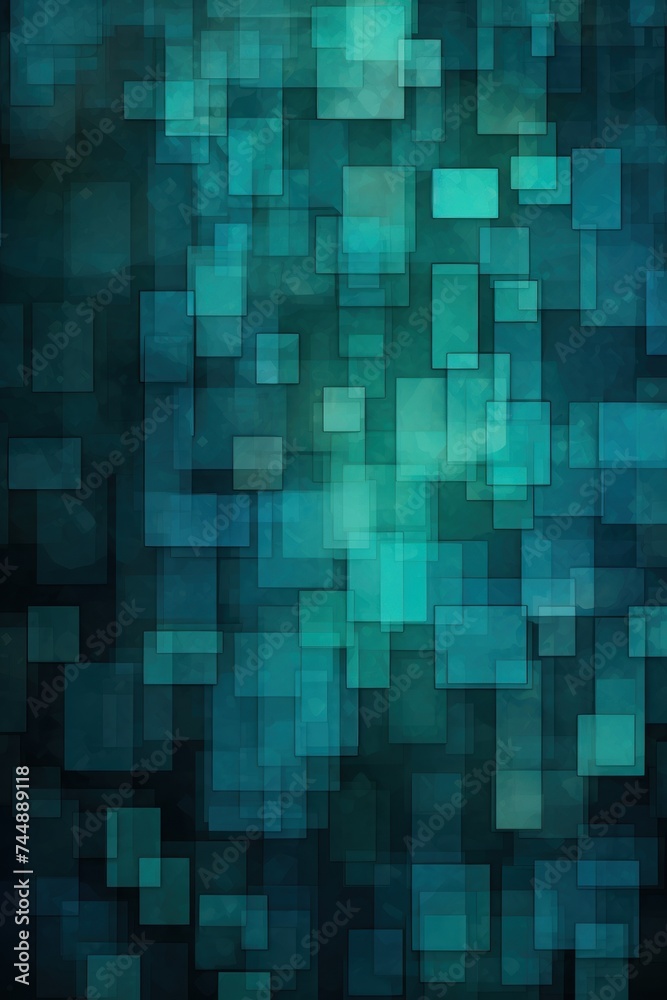 Abstract Teal Squares design background