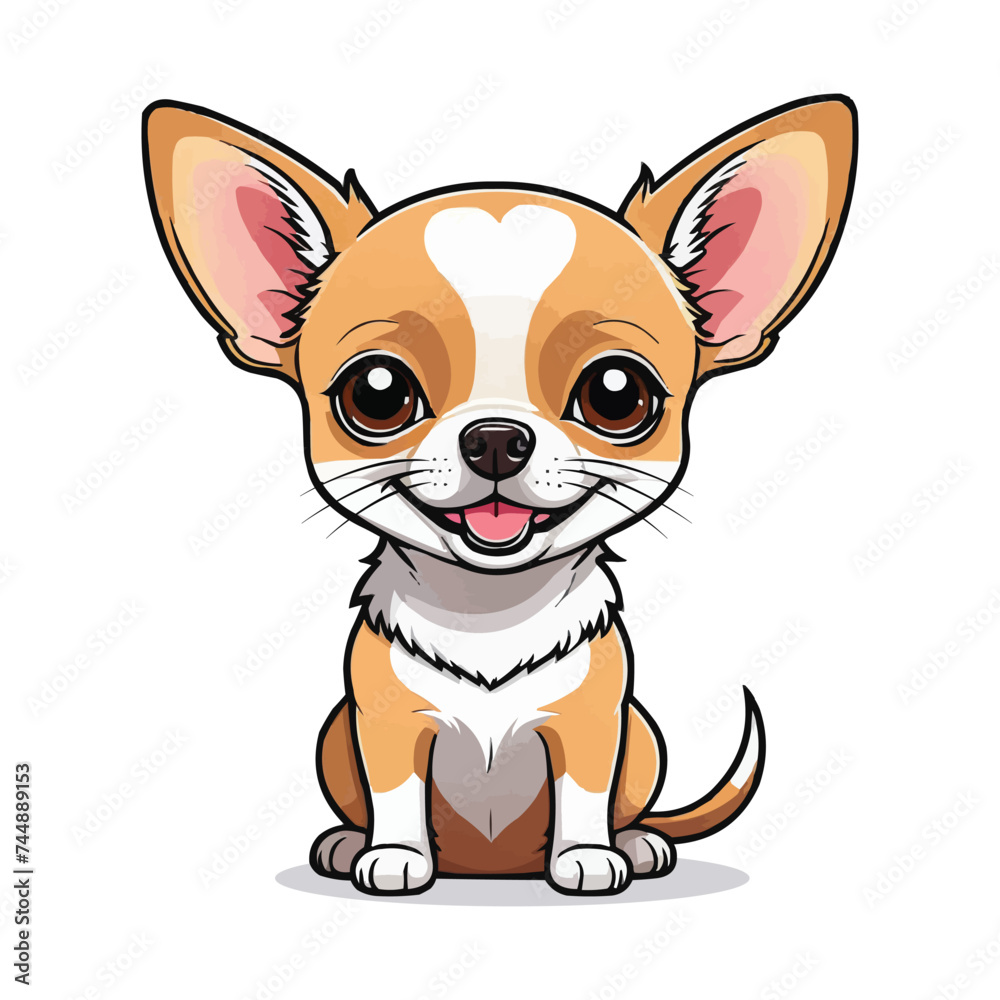 Cute chihuahua dog isolated on white background. Vector illustration. Cute chihuahua dog isolated on white background. Vector illustration.