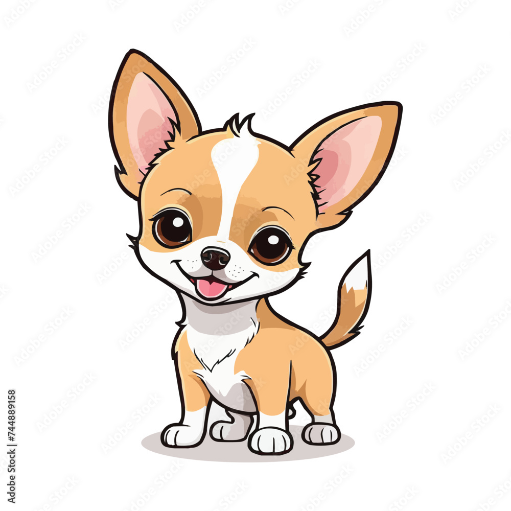 Cute chihuahua dog isolated on white background. Vector illustration. Cute chihuahua dog isolated on white background. Vector illustration.