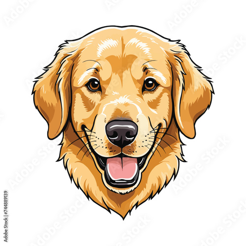 Cute Golden Retriever Puppy Dog Cartoon Vector Illustration