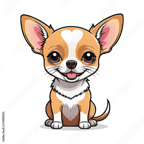 Cute chihuahua dog isolated on white background. Vector illustration.
