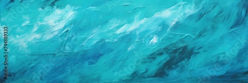 Abstract turquoise oil paint brushstrokes texture pattern contemporary painting wallpaper background