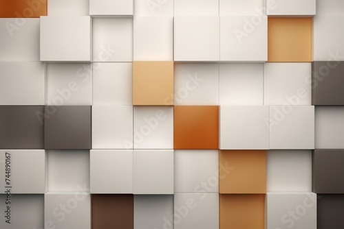 An abstract background with Brown and white squares, in the style of layered geometry
