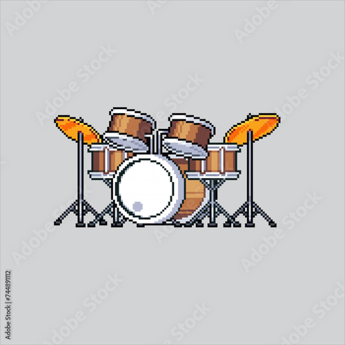 Pixel art illustration Drum. Pixelated Drum. Drum music instrument.
pixelated for the pixel art game and icon for website and video game. old school retro.