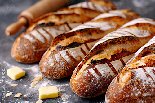 Artisan Sourdough Bread Loaves photo