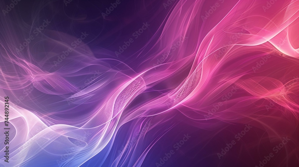 Abstract Elegant Swirling Smoke Design on Purple Background