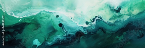 Green turquoise white liquid that is flowing