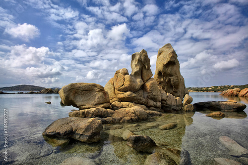 rocks on the beach Caprera, scogli di granito in una cala riparata. OT, Sardegna, Italy photo
