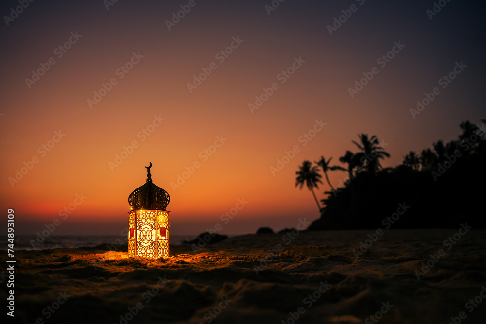  Ramadan Lantern Lamp on the beach 