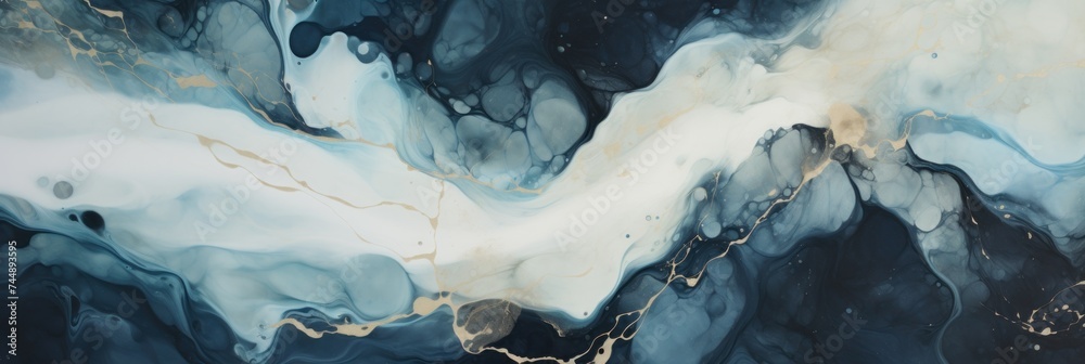 Khaki blue white liquid that is flowing