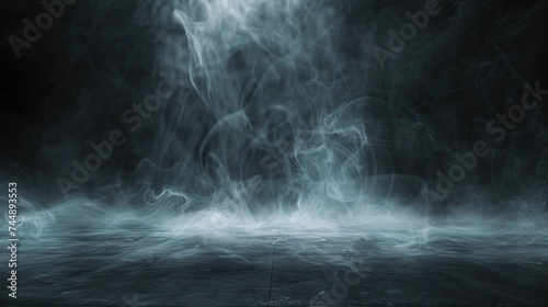 Swirling Smoke in Dark and Light Symphony. Mist, Fog, Black Background, Steam, Effect, Smoky, Cloud 