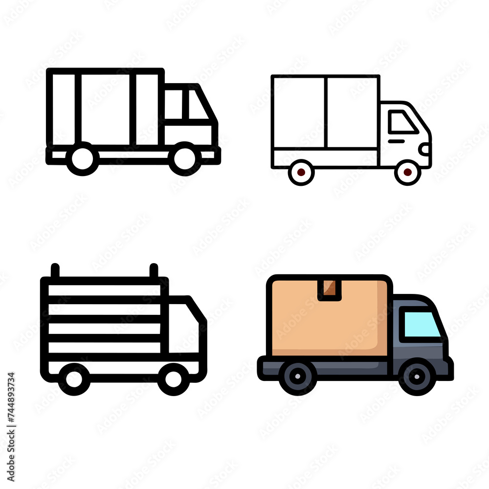 Delivery truck isolated. Transport services, logistics and freight of goods. vector illustration. Delivery truck isolated. Transport services, logistics and freight of goods. vector illustration.