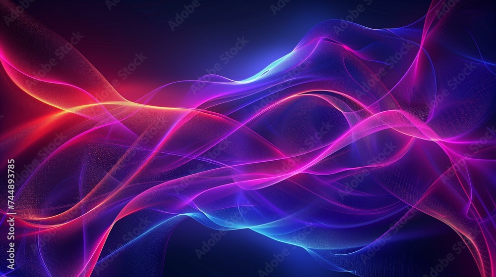 Fototapeta premium Abstract Neon Waves Background with Vibrant Colors for Modern Design