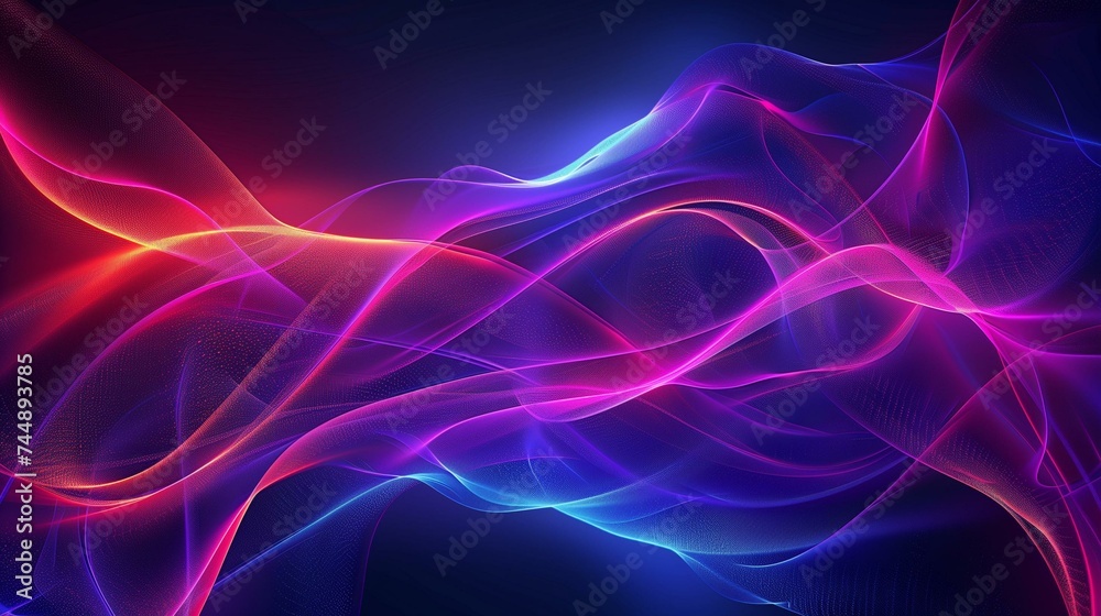 Abstract Neon Waves Background with Vibrant Colors for Modern Design