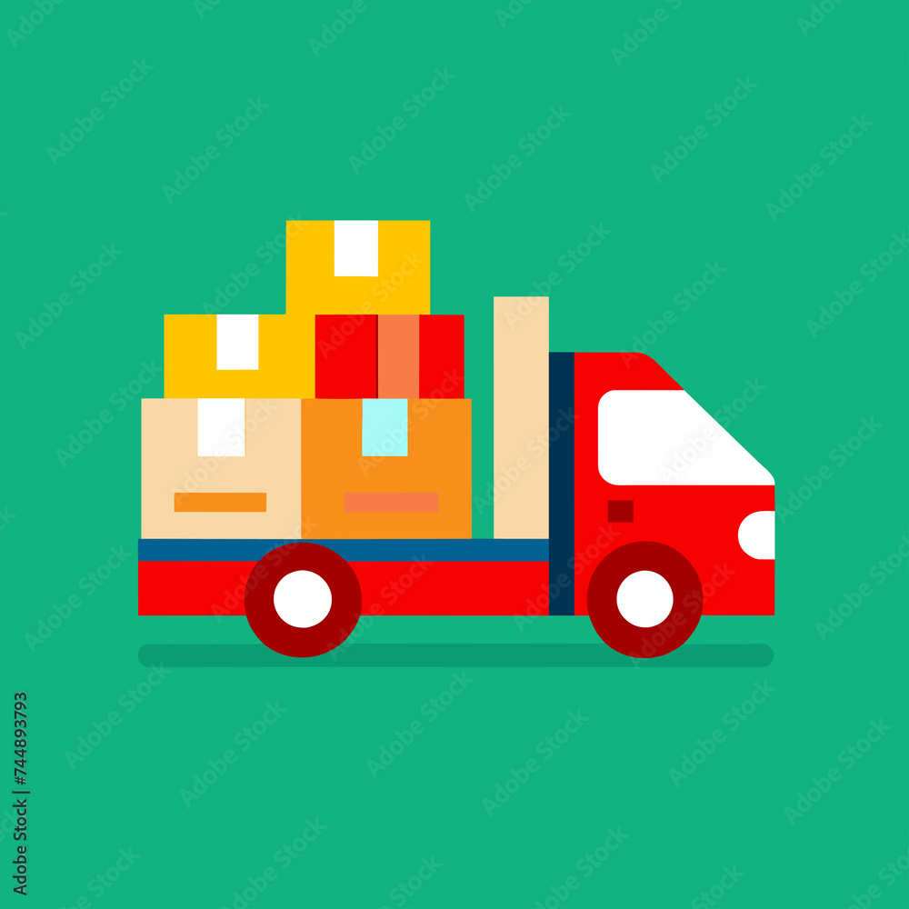 Delivery truck isolated. Transport services, logistics and freight of goods. vector illustration. Delivery truck isolated. Transport services, logistics and freight of goods. vector illustration.